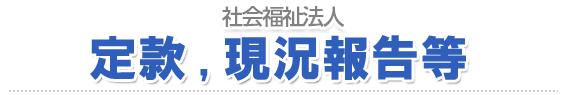 社会福祉法人 定款、現況報告等